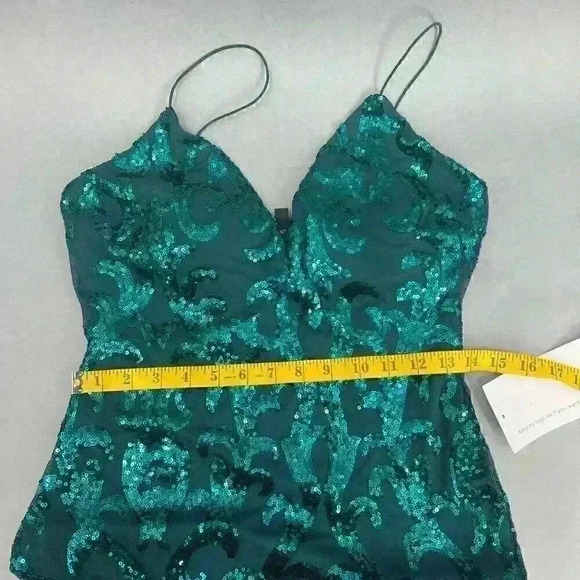 Lovely Day Mini Dress Womens Large Mesh Sequin Y2K Glam Party Sparkly Cocktail - Picture 7 of 10